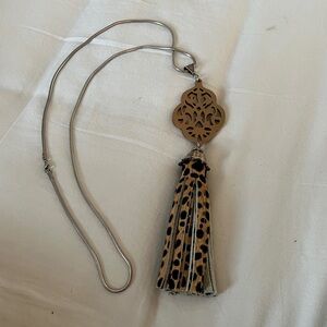 Leopard Print Tassel Necklace